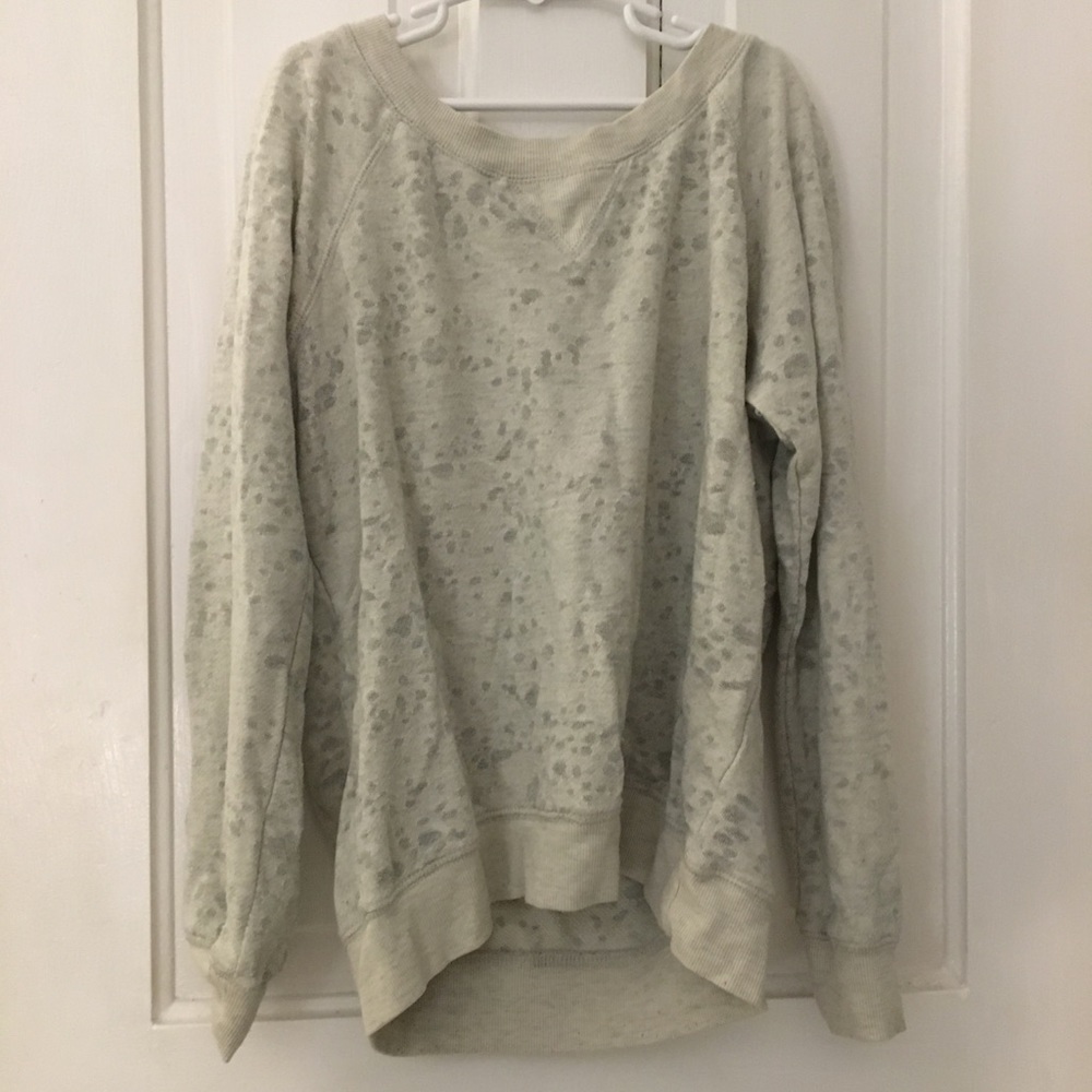 light gray distressed sweater